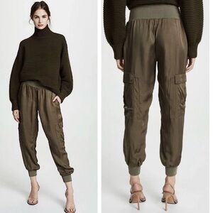 cinq a sept Olive Cargo Jogger Pants
